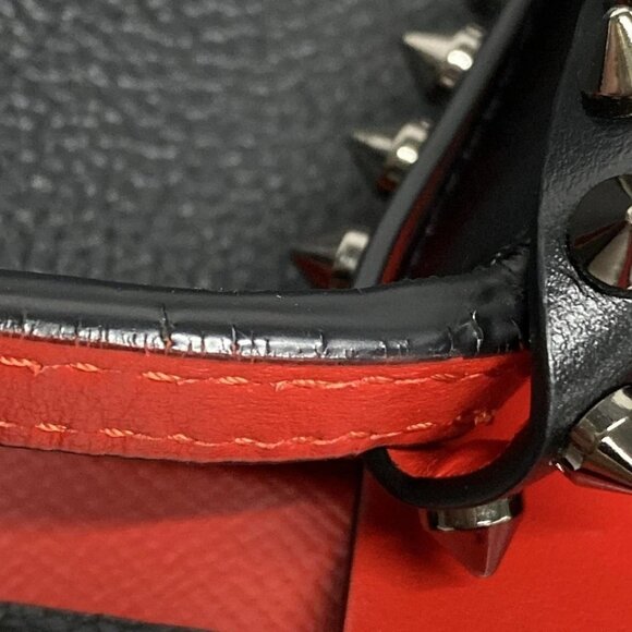 Auth CHRISTIAN LOUBOUTIN Cabata E/W - Black Red Leather Tote Bag - Picture 11 of 16
